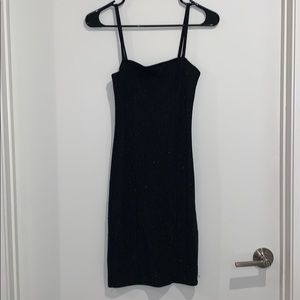 Forever21 Black Glitter Sparkly Mini Dress Bodycon